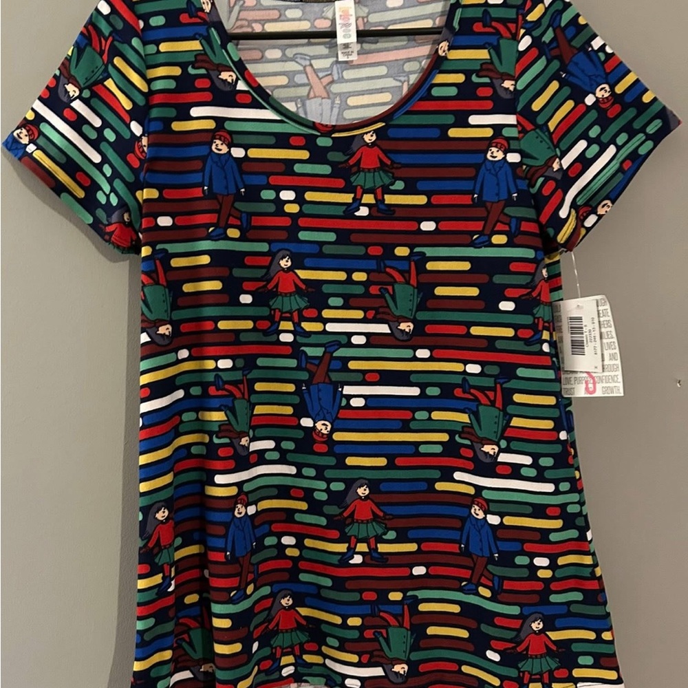 LuLaRoe Multicolor Striped Kids Tee